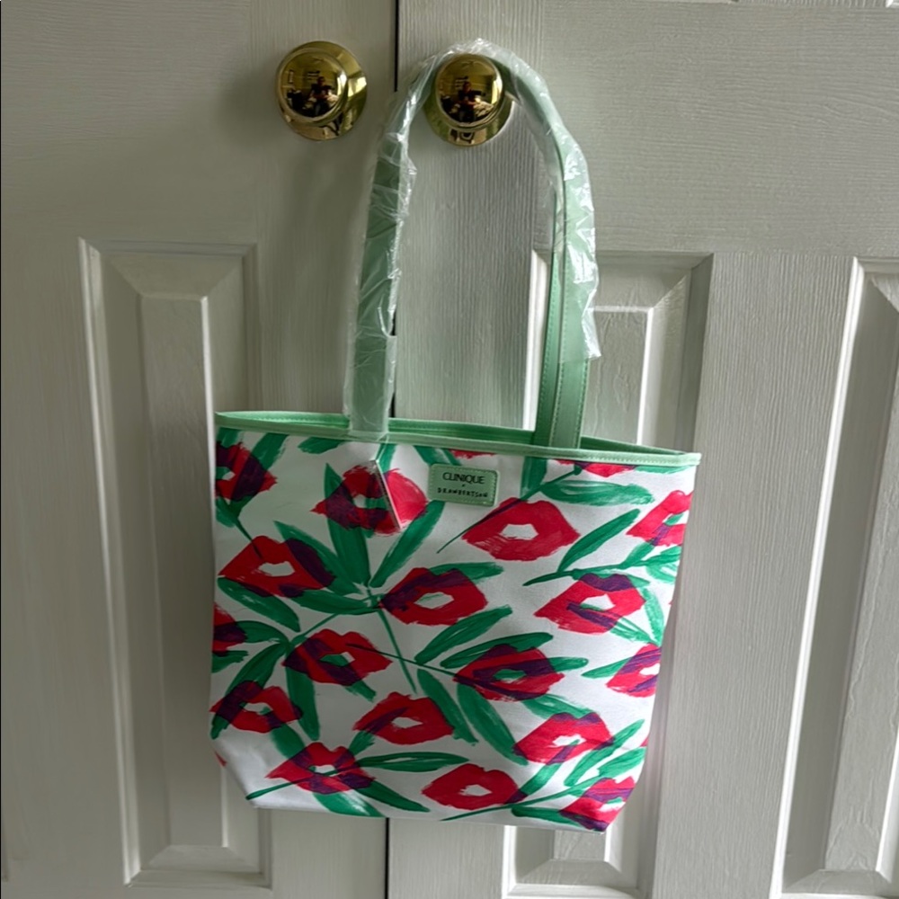 Clinique Tote Bag - Green and Pink